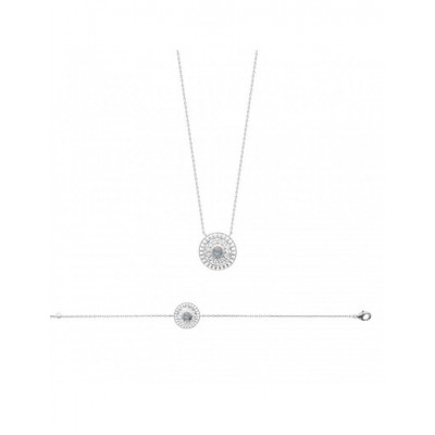 Collier Coque de Nacre Argent 925 rhodié et Labradorite 87310045