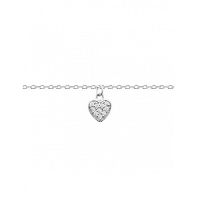 Chaîne de cheville Coque de Nacre Argent 925 rhodié et Oxyde de zirconium 82001725