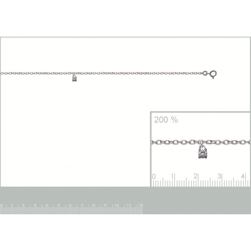 Chaîne de cheville Coque de Nacre Argent 925 rhodié 82001625
