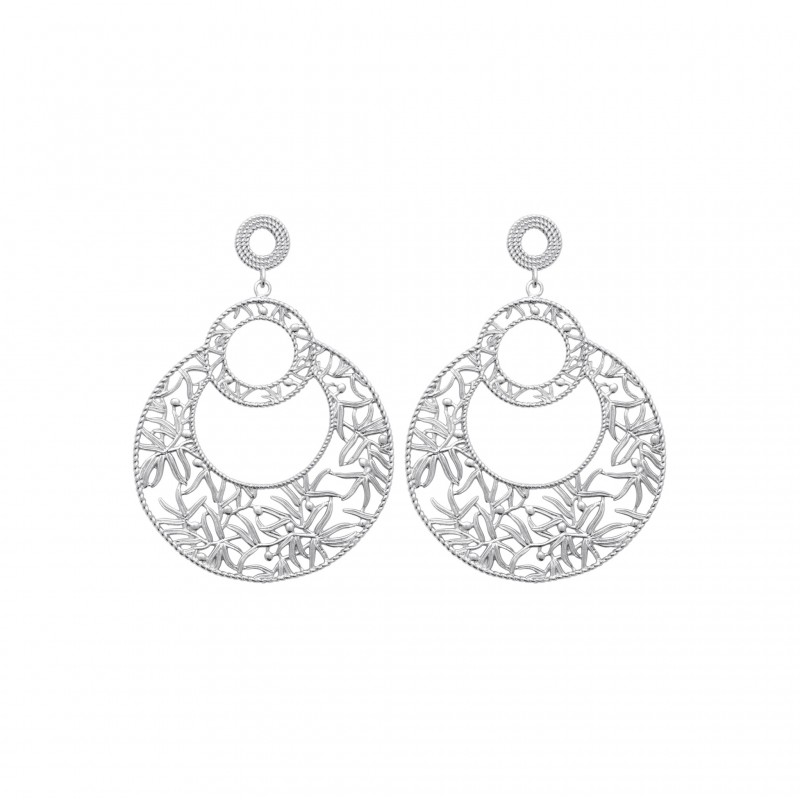 Boucles d'oreilles Coque de Nacre Argent 925 rhodié 73003500