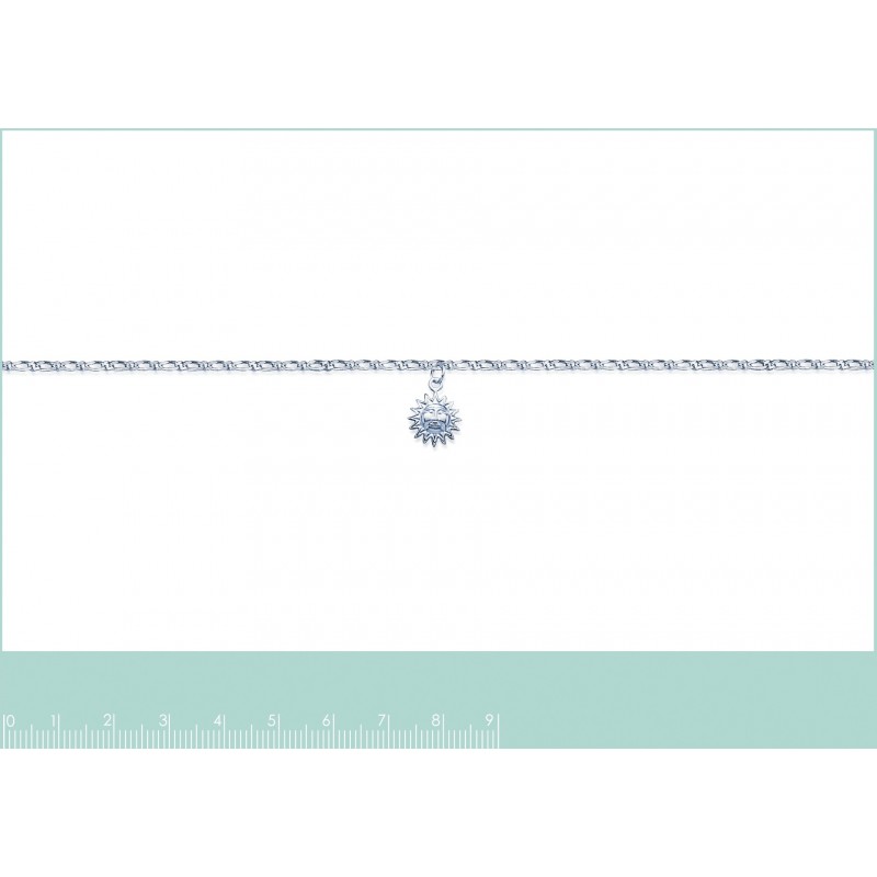 Chaîne de cheville Coque de Nacre Argent 925 rhodié 72010525