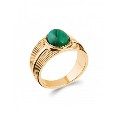 Bague Coque de Nacre Plaqué Or et Malachite 2286050