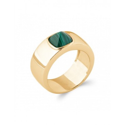 Bague Coque de Nacre Plaqué Or et Malachite 2283050