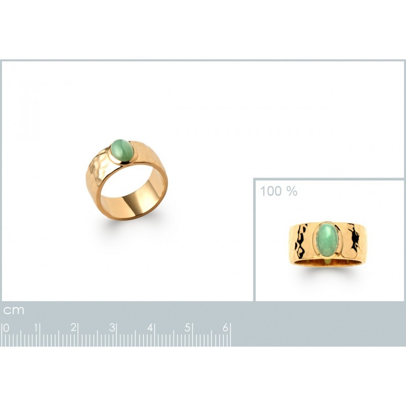 Bague Coque de Nacre Plaqué Or et Aventurine 2274150