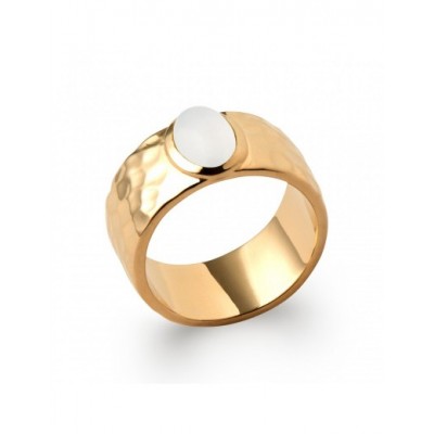 Bague Coque de Nacre Plaqué Or et pierre de lune 2274110