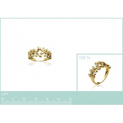 Bague Coque de Nacre Plaqué Or et Oxydes de Zirconium  2223210