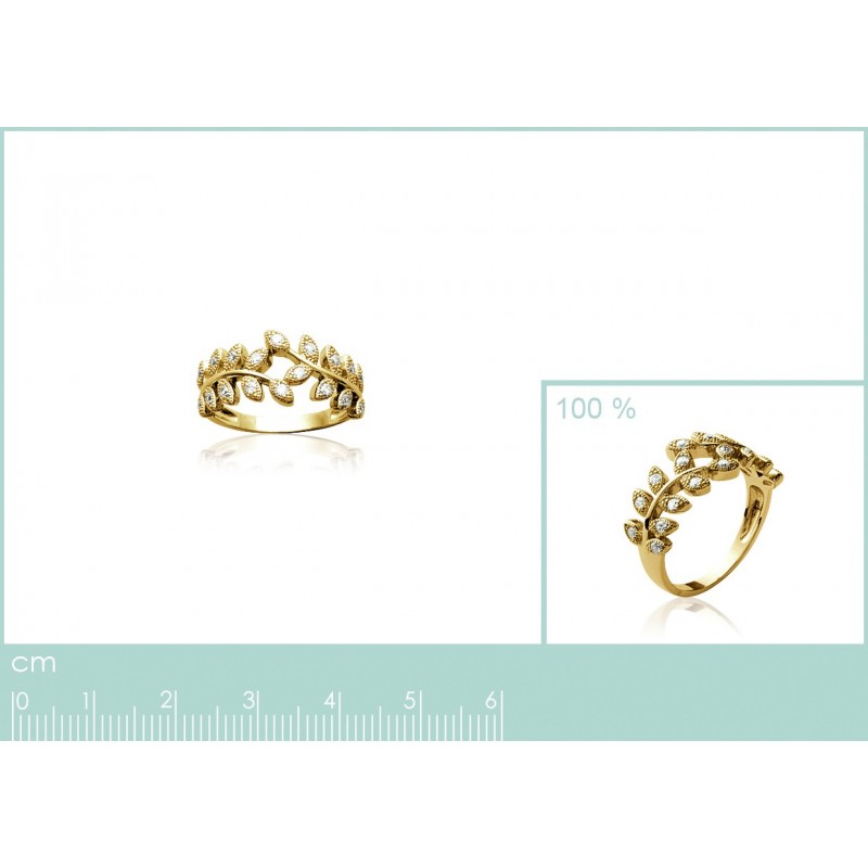 Bague Coque de Nacre Plaqué Or et Oxydes de Zirconium  2223210