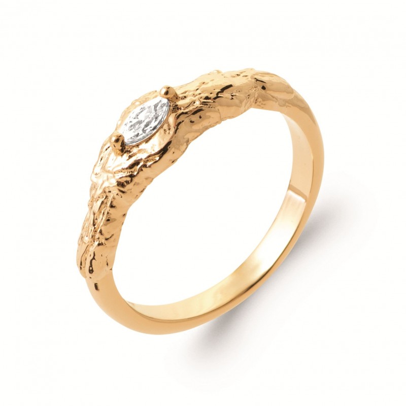 Bague Coque de Nacre Plaqué Or et pierre 20000910