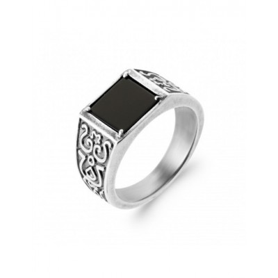 Bague Coque de Nacre Argent 925 et Agate noire 1978207
