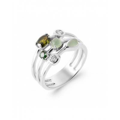 Bague Coque de Nacre Argent 925 et pierres 1956650
