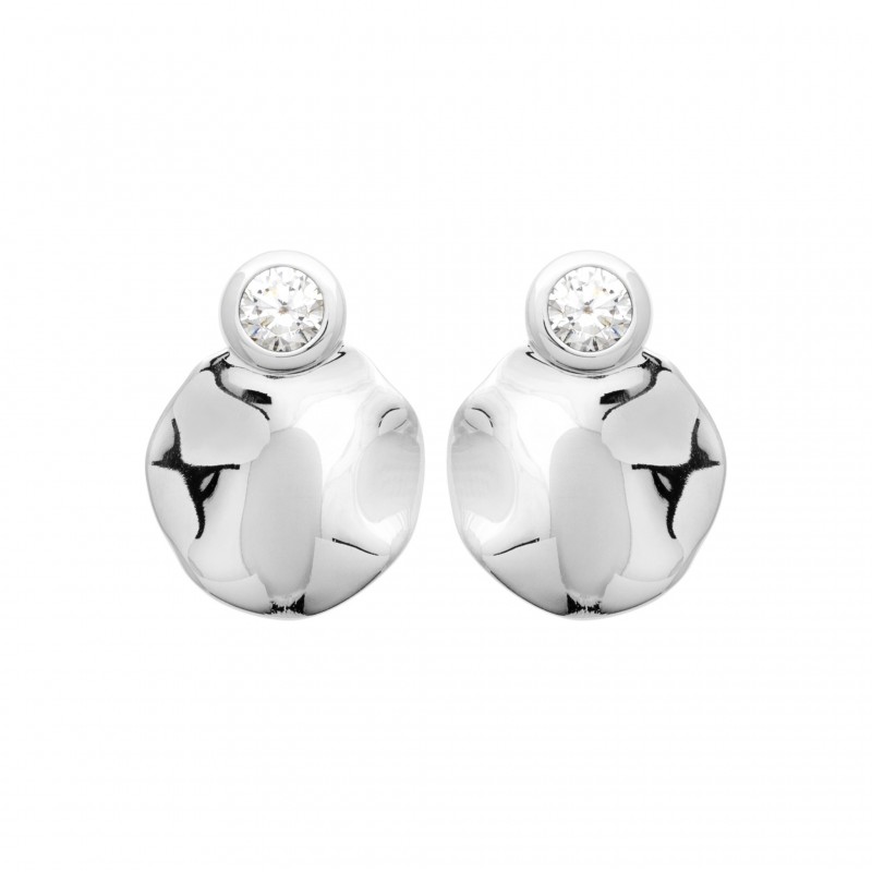 Boucles d'oreilles Coque de Nacre Argent 925 et pierre1577410