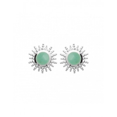 Boucles d'oreilles Coque de Nacre Argent et avanturine 1562150