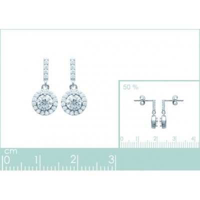 Boucles d'oreilles Coque de Nacre Argent et pierre 1507810