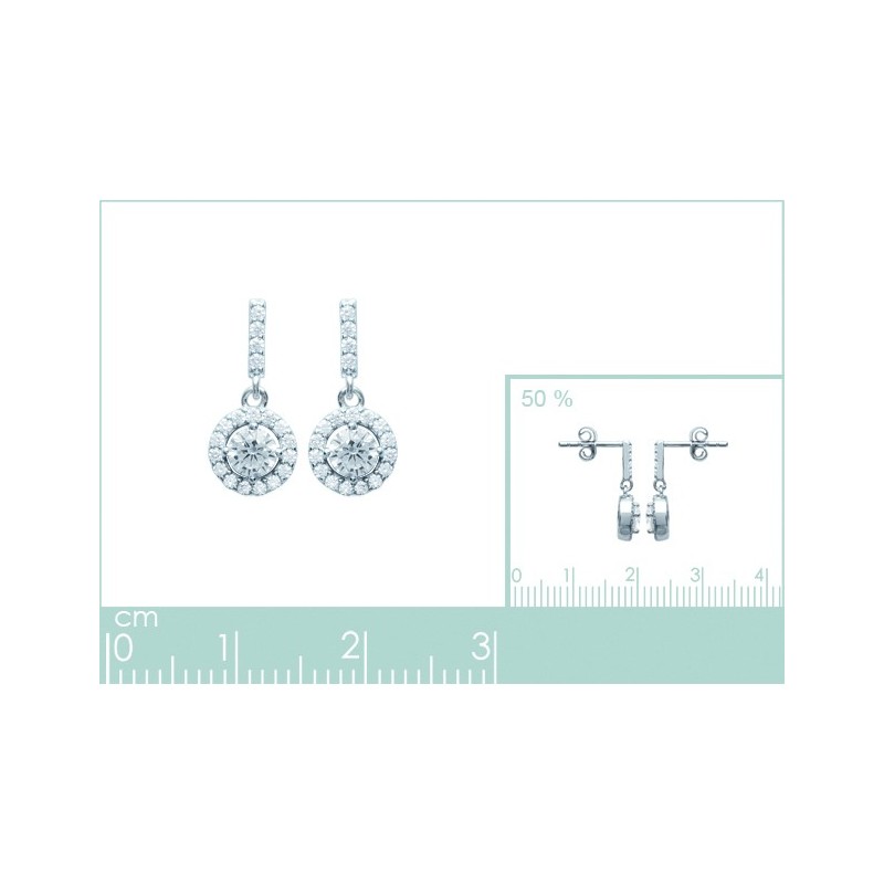 Boucles d'oreilles Coque de Nacre Argent et pierre 1507810