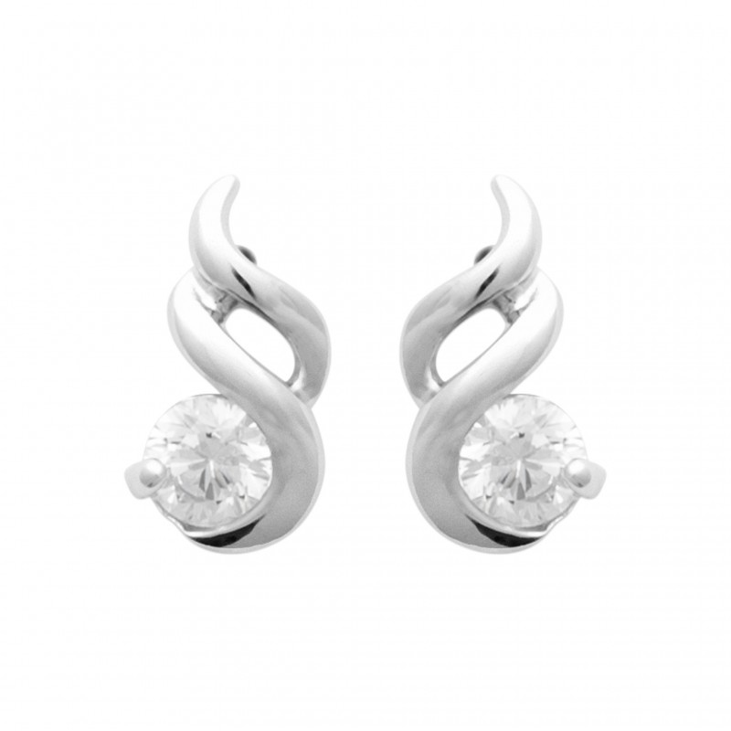 Boucles d'oreilles Coque de Nacre Argent et pierre 1436310