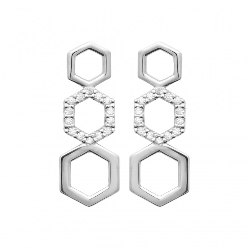Boucles d'oreillse Coque de Nacre Argent 925 et pierre13069010