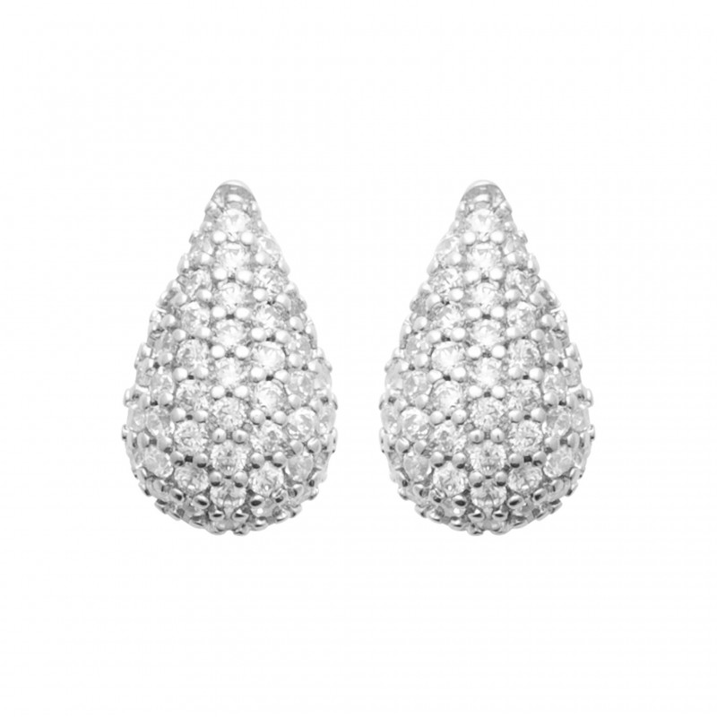 Boucles d'oreilles Coque de Nacre Argent 925 et pierre 13064010