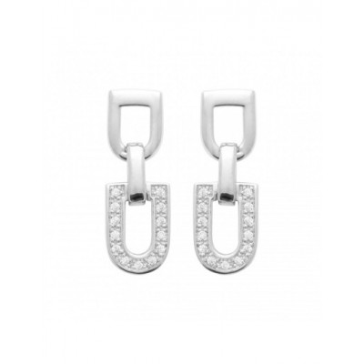 Boucles d'oreilles Coque de Nacre Argent 925 et pierre 13053410