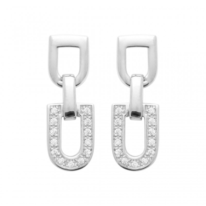 Boucles d'oreilles Coque de Nacre Argent 925 et pierre 13053410
