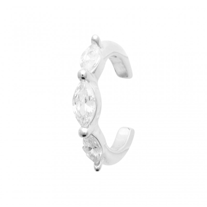Boucle d'oreille Coque de Nacre Argent 925 et pierre 13042910