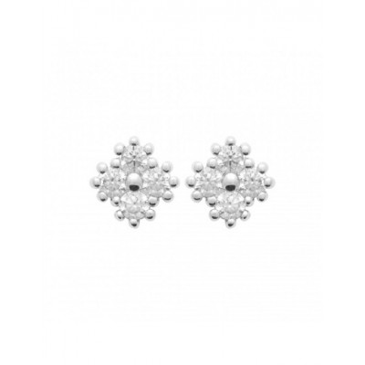 Boucles d'oreilles Coque de Nacre Argent et pierre 13020810