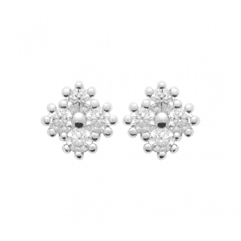 Boucles d'oreilles Coque de Nacre Argent et pierre 13020810