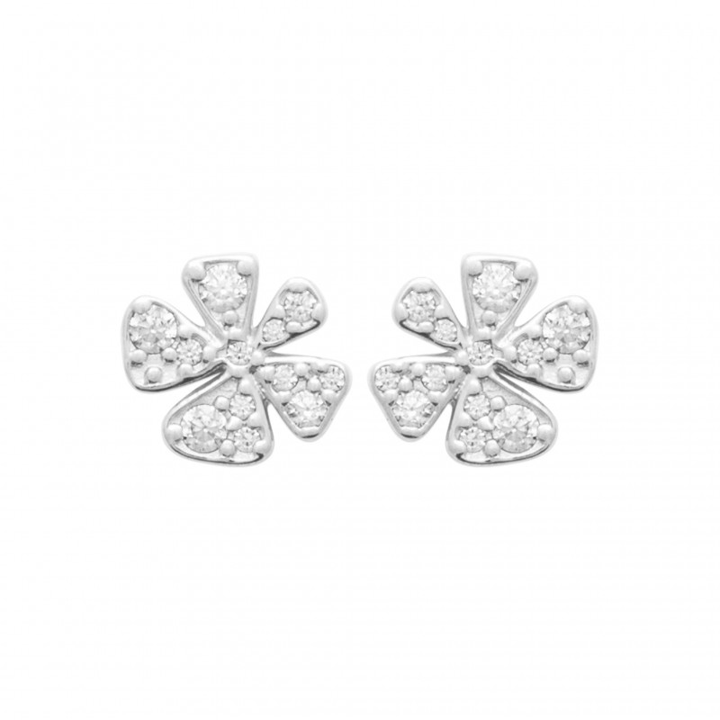Boucles d'oreilles Coque de Nacre Argent et pierre 13018610