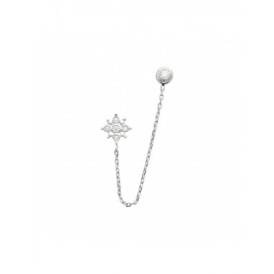 Boucle d'oreille Coque de Nacre Argent 925 et pierre 13004510