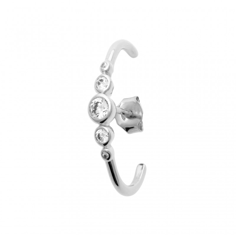 Boucle d'oreille Coque de Nacre Argent et pierre 13004210
