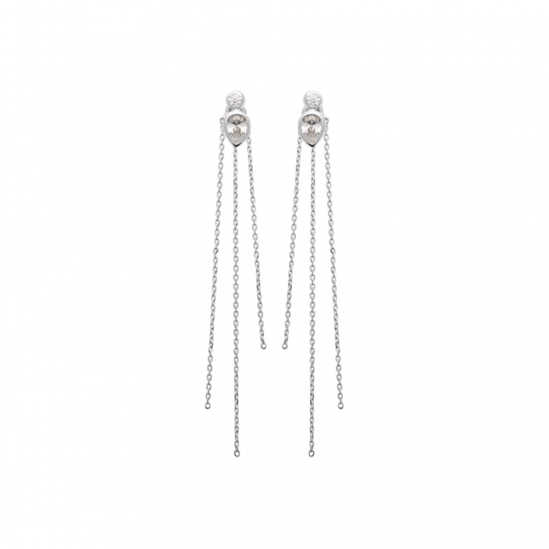 Boucles d'oreilles Coque de Nacre Argent et pierre 13000910