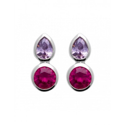 Boucles d'oreilles Coque de Nacre Argent 925 et pierre 13000970