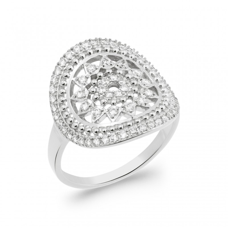 Bague Coque de Nacre Argent 925 et pierre 1287510