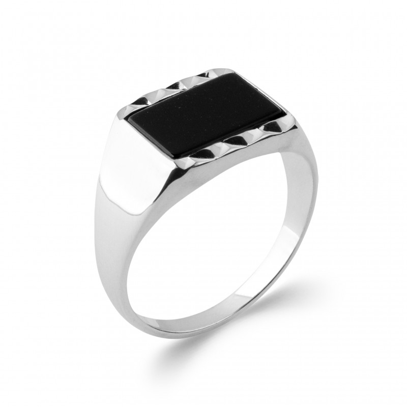 Bague Coque de Nacre Argent et Onyx 1066206