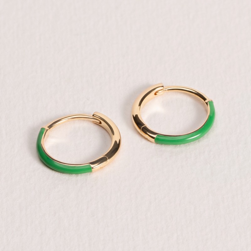Boucles d'oreilles Ana & Cha Plaqué Or 750 laqué vert 621010114