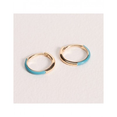 Boucles d'oreilles Ana & Cha Plaqué Or 750 laqué bleu 621009914
