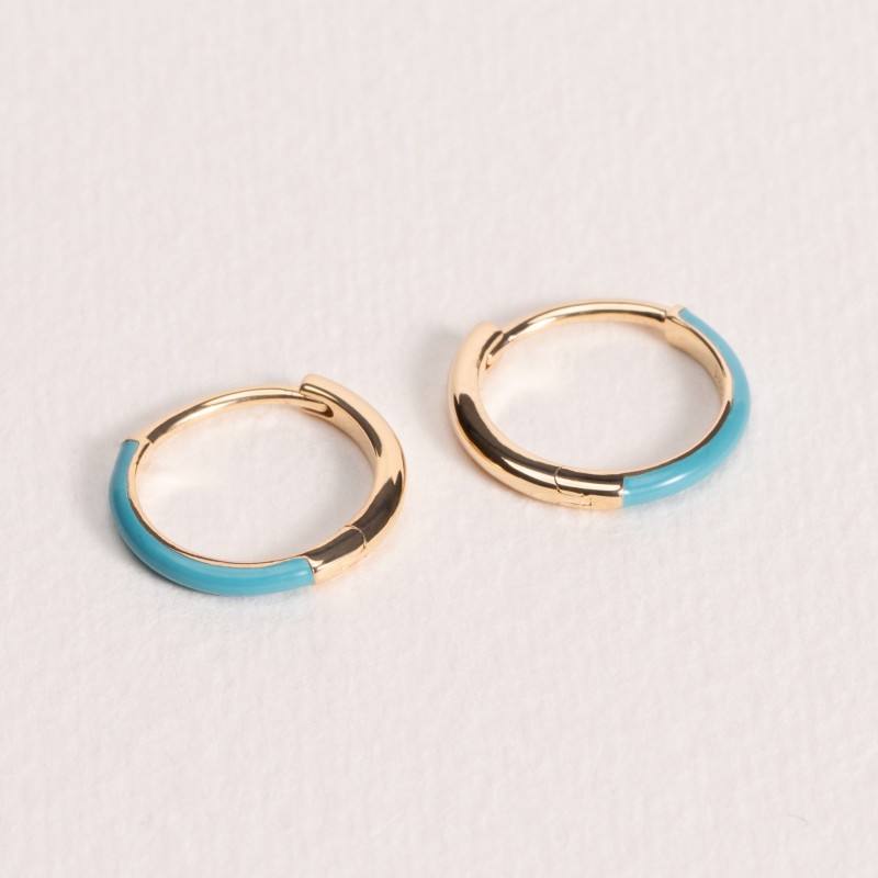 Boucles d'oreilles Ana & Cha Plaqué Or 750 laqué bleu 621009914