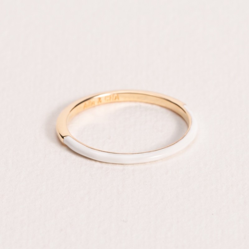 Bague Ana & Cha Plaqué Or 750 laqué blanc 6210095
