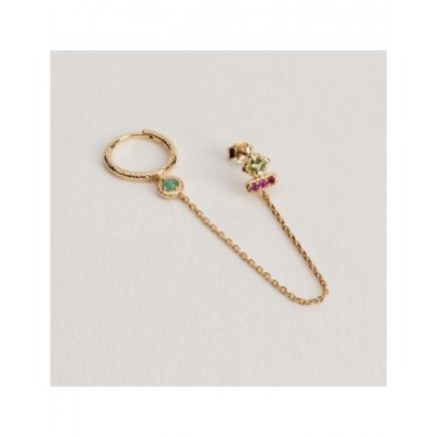 Boucle d'oreille Ana & Cha Plaqué Or 750 et pierre véritables 6210086