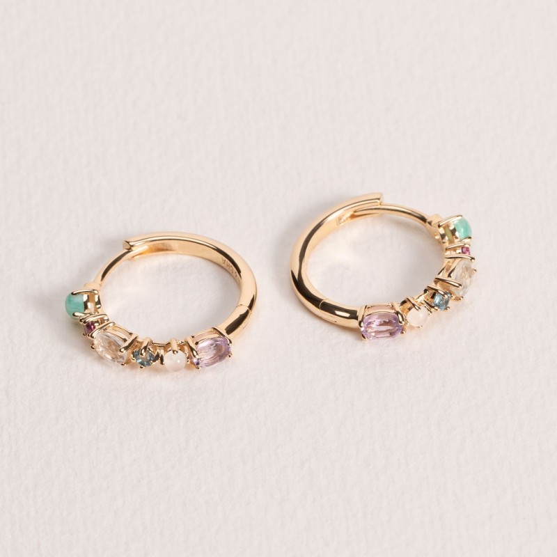 Boucles d'oreilles Ana & Cha Plaqué Or 750 et pierres véritables 620054718
