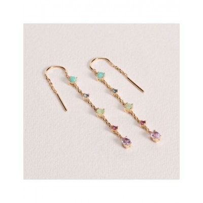 Boucles d'oreilles Ana & Cha Plaqué Or 750 et pierres véritables 6200546