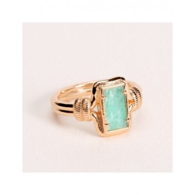 Bague Ana & Cha Plaqué Or 750 et Amazonite 6200543