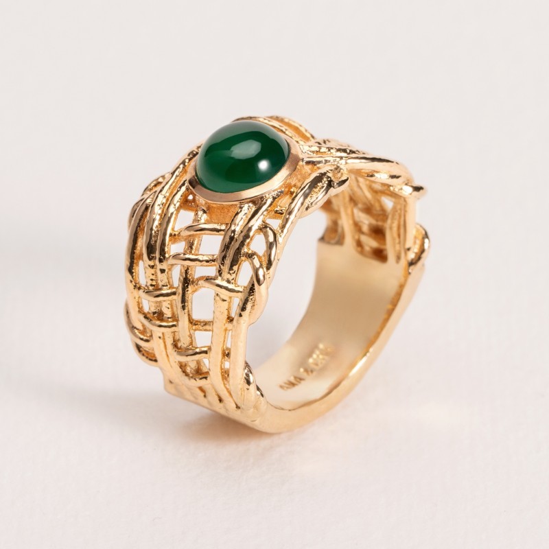 Bague Ana & Cha Plaqué Or 750 et Agate 6200540