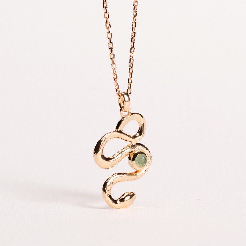 Collier Ana & Cha Plaqué Or 750 et Aventurine 620053345