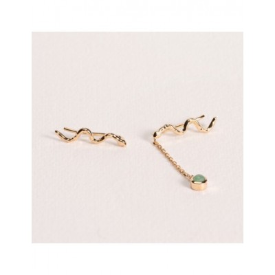 Boucles d'oreilles Ana & Cha Plaqué Or 750 et Aventurine 6200532