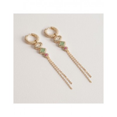 Boucles d'oreilles Ana & Cha Plaqué Or 750 et pierres véritables 6200528