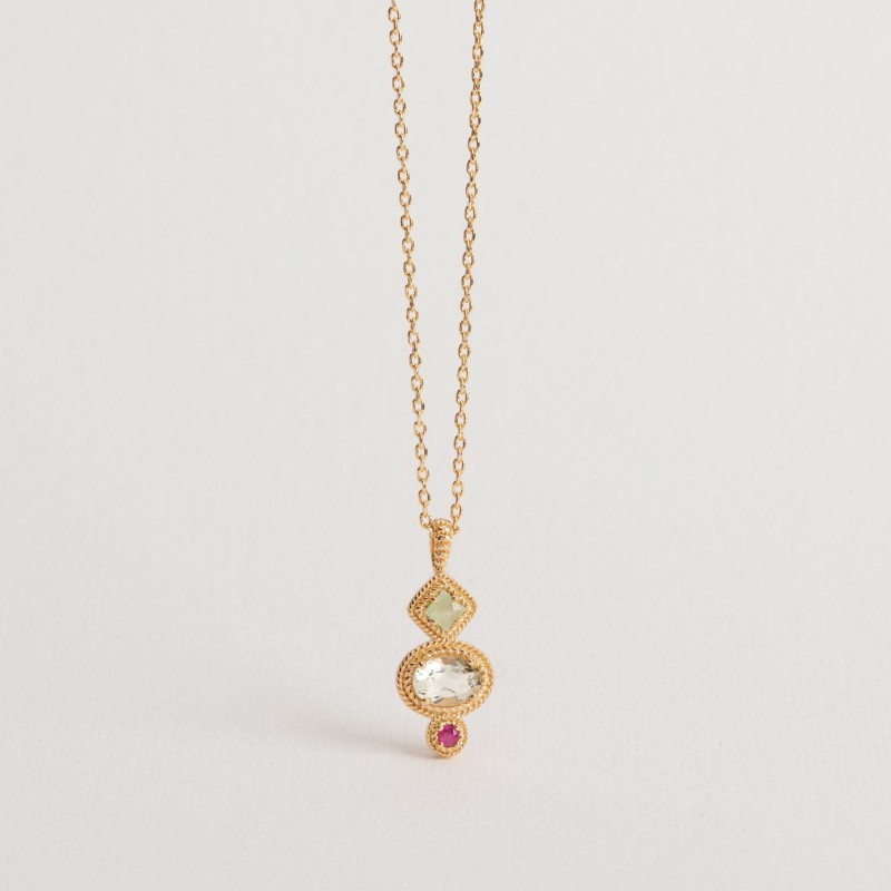 Collier Ana & Cha Plaqué Or 750 et pierres véritables 620044345