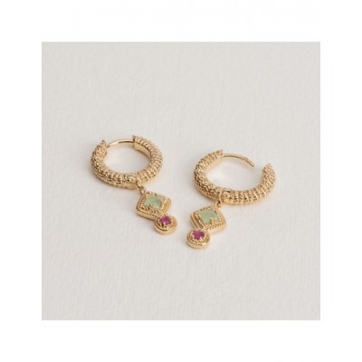 Boucles d'oreilles Ana & Cha Plaqué Or 750 et pierres véritables 6200442
