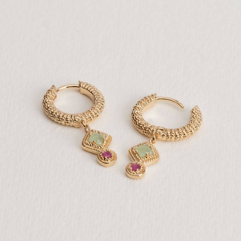 Boucles d'oreilles Ana & Cha Plaqué Or 750 et pierres véritables 6200442
