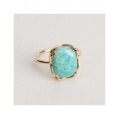 Bague Ana & Cha Plaqué Or 750 et Amazonite 6200409