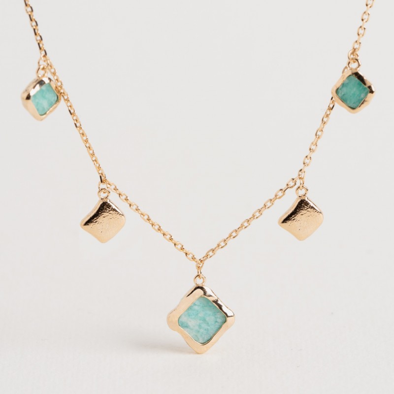 Collier Ana & Cha Plaqué Or 750 et Amazonite 620039545